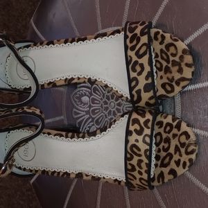 Nordstrom 1901 Ellery Leopard Genuine Calf Hair Sandal, Size 7